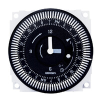 Grasslin OEM Quartz Analogue Time Clock Black Face, Panel Mount